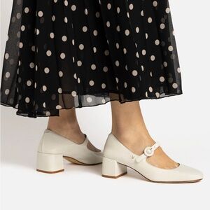 Larroude Cream Mary Jane Heels
